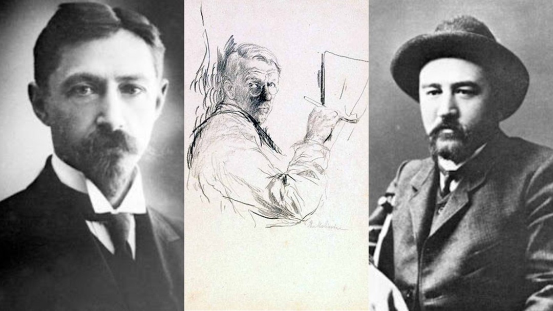 Писатель И.А. Бунин, художник Ф.А. Малявин, писатель А.И. Куприн