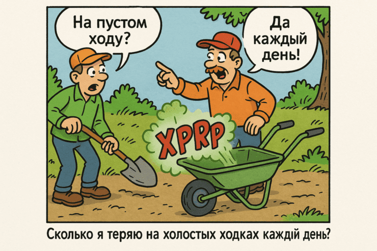    На графике показано, как расчёты потерь топлива на холостых ходах могут оптимизировать расход ресурсов. Artem Motomul