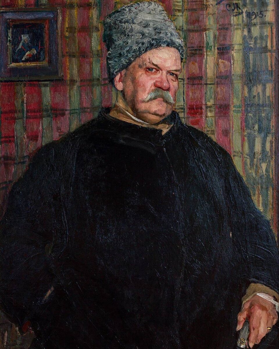 С. Малютин. Портрет Владимира Гиляровского. Фрагмент. 1915