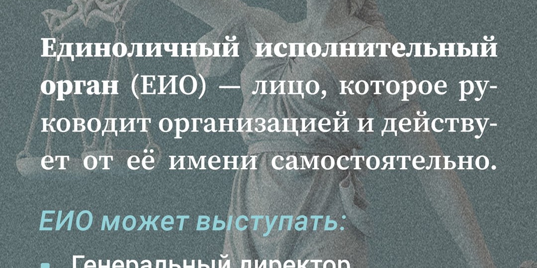 🗒 Е — Единоличный исполнительный орган #юридическийсловарь