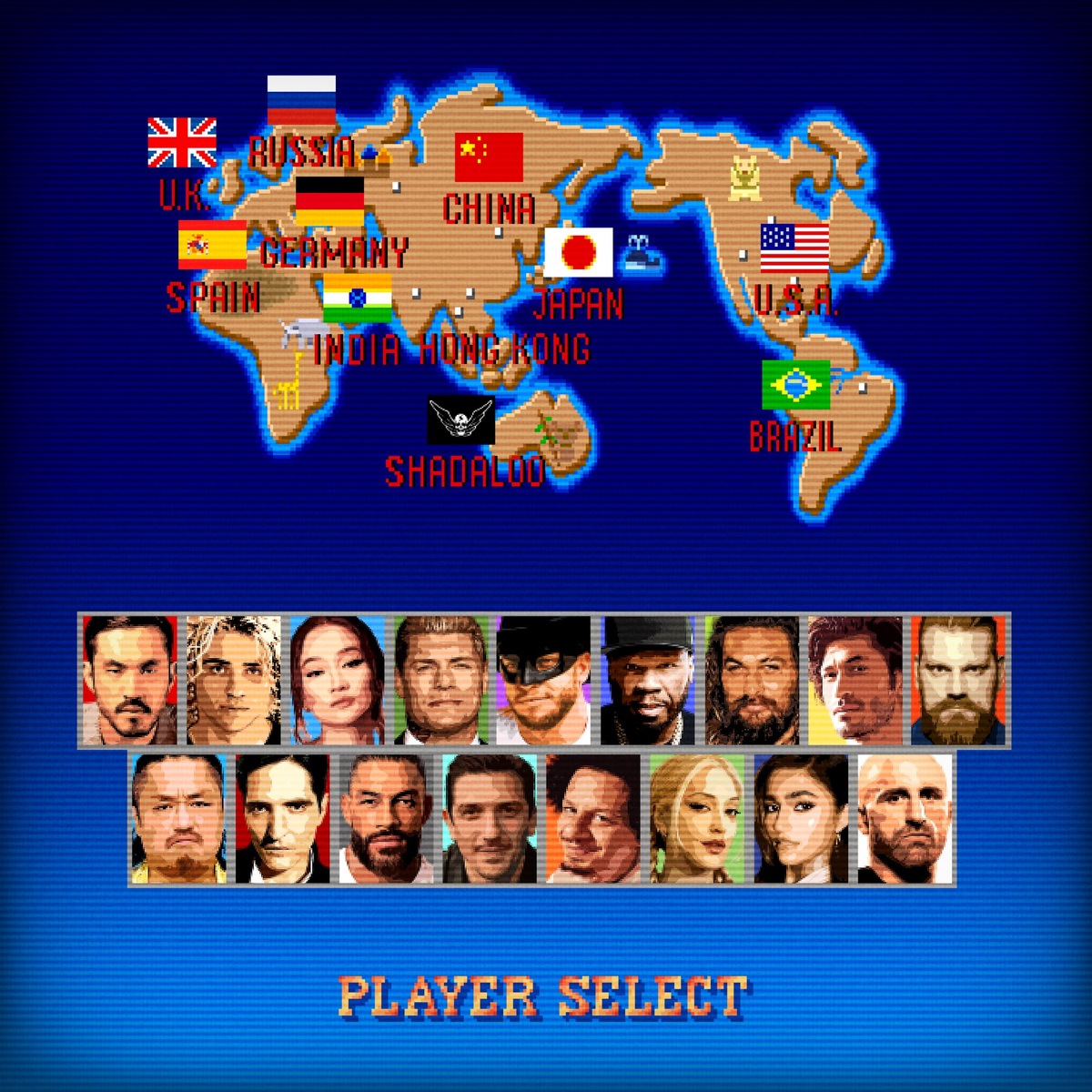 Экран с персонажами фильма Street Fighter
