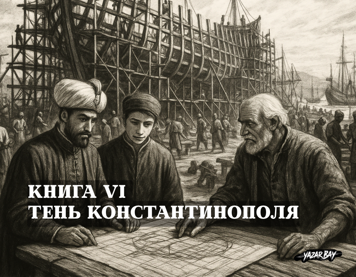 На новой османской верфи венецианские мастера и тюркские воины вместе строят будущий флот под наблюдением Султана Османа. ©Язар Бай