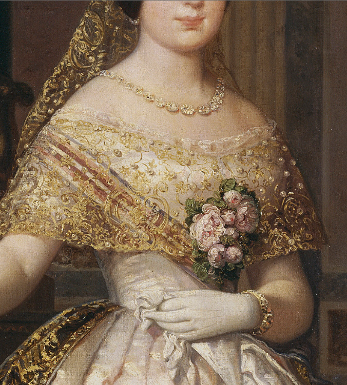 Федерико Мадрасо. Изабелла Вторая, 1848 год. Отделка лифа.