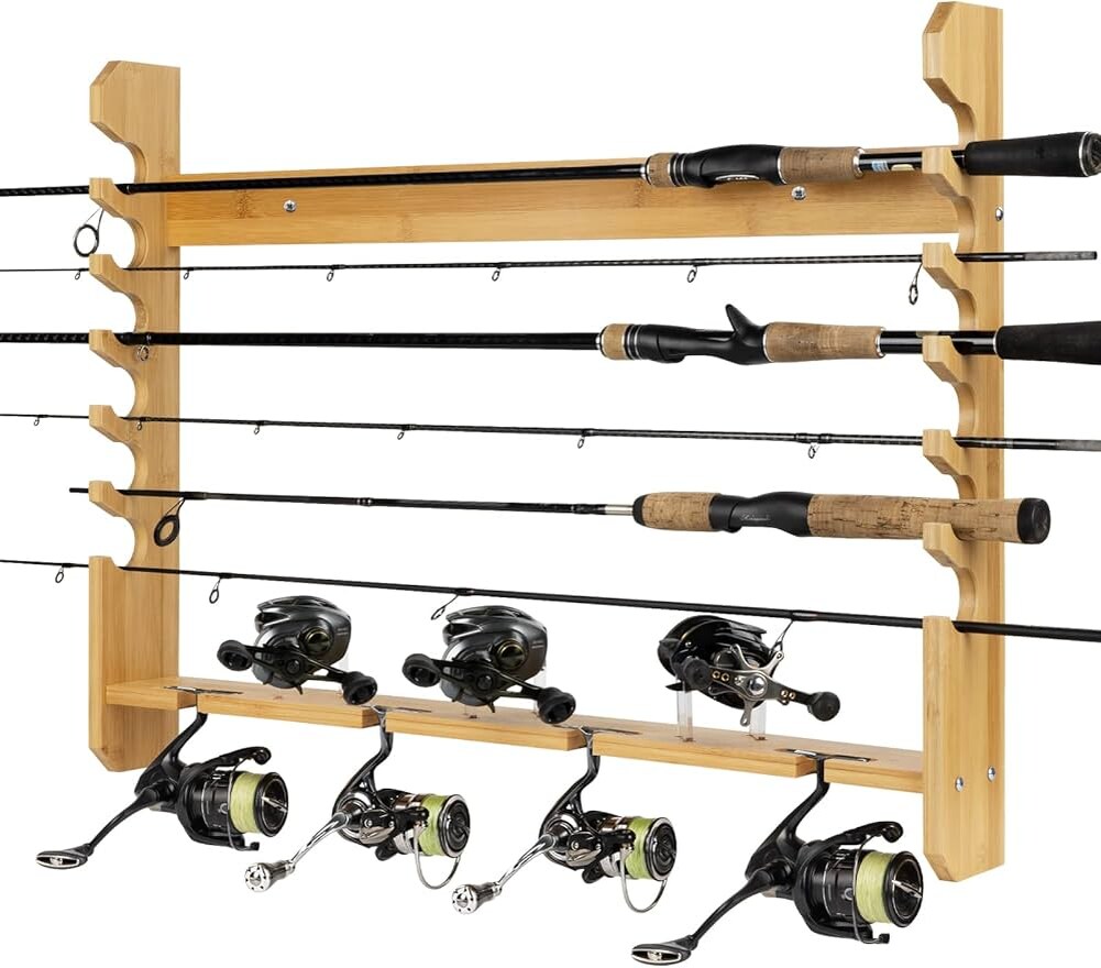 Настенный держатель для удочек: дубовая прочность и стиль