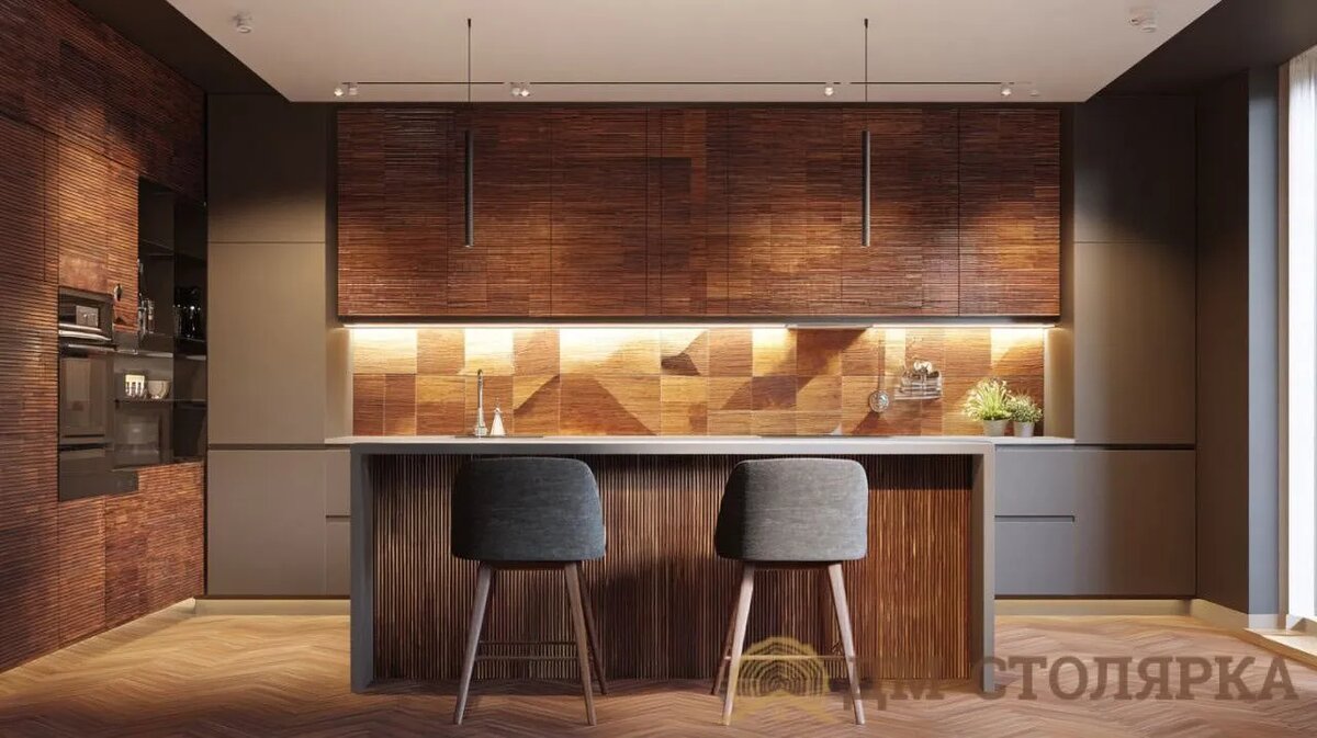 Зачем на кухне деревянный фартук — и можно ли его не бояться?