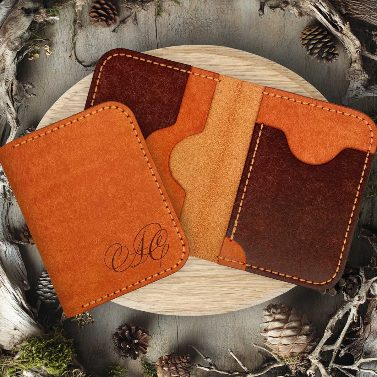 Картхолдер "Инициалы" от Benettega. Макет с нужными инициалами вышлем бесплатно в день обращения.