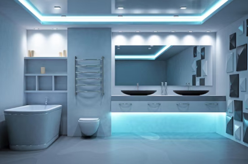 Стиль хай-тек в интерьере ванной комнаты, Проектная Группа ПЛАНЕТА