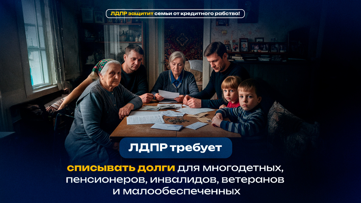 ЛДПР требует списывать долги для отдельных групп населения 