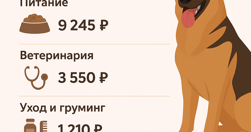 💰 Отчёт о расходах на немецкую овчарку за июль 2025: реальная стоимость содержания питомца