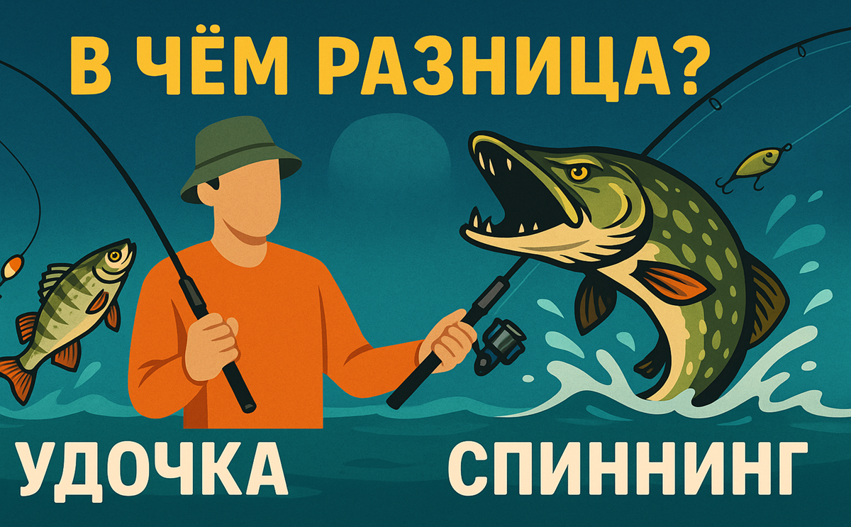 Удочка или спининг, в чем разница