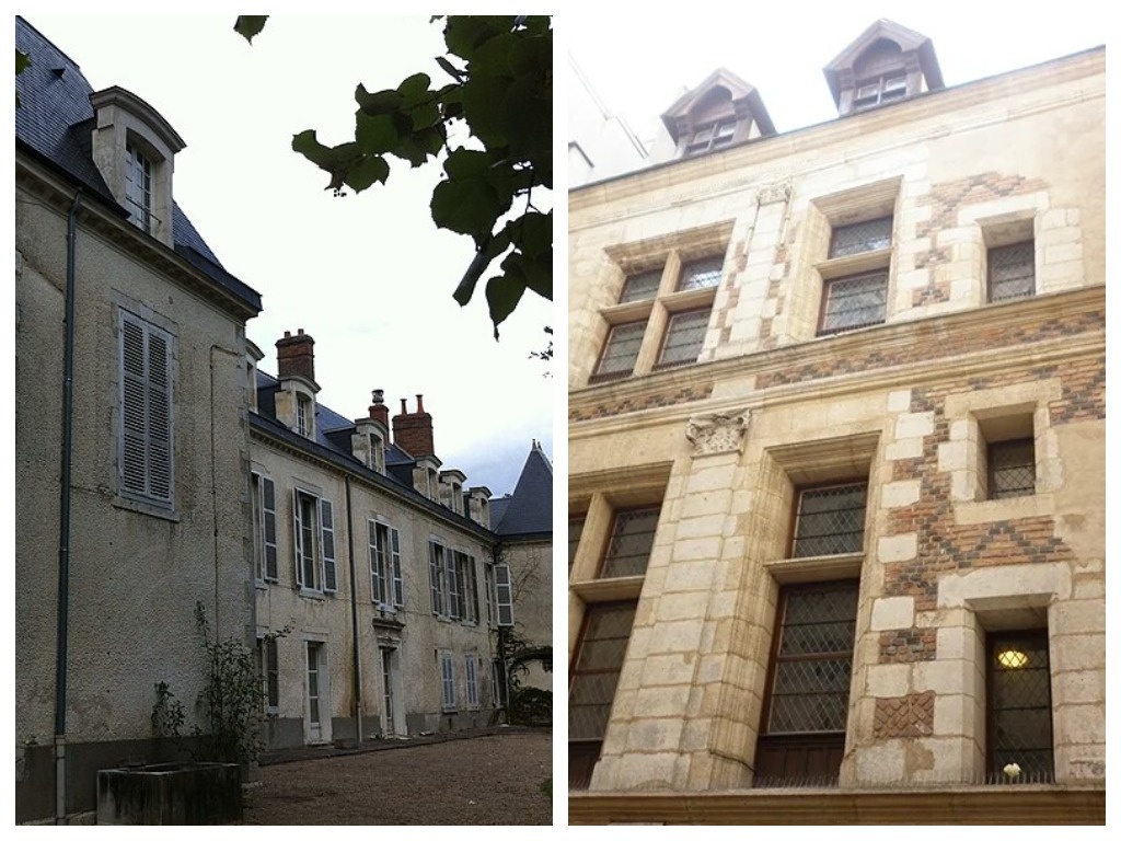 Слева - Замок О-де-ла-Шапель-Сен-Месмен. Справа - особняк Мари в Париже - фасад.