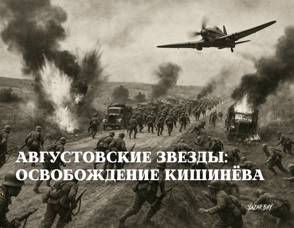 Колонна отступающих немецких войск в «котле» подвергается сокрушительному удару советской авиации. ©Язар Бай.