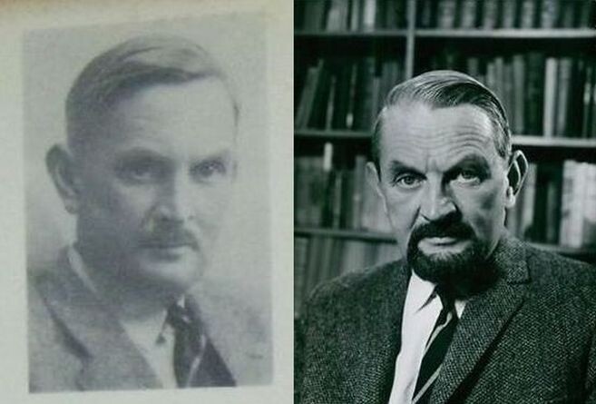 Роджер Уиндл Пилкингтон (1915 г. ~ 2003 г.). Слева - фото из книги автора в 1957 году