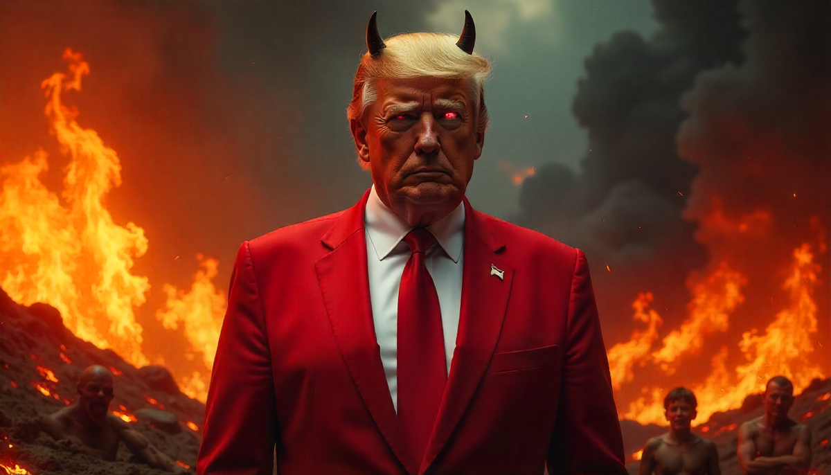 Человек похожий на президента Трампа - лишь собирательный образ политиков, который нарисовал ИИ.