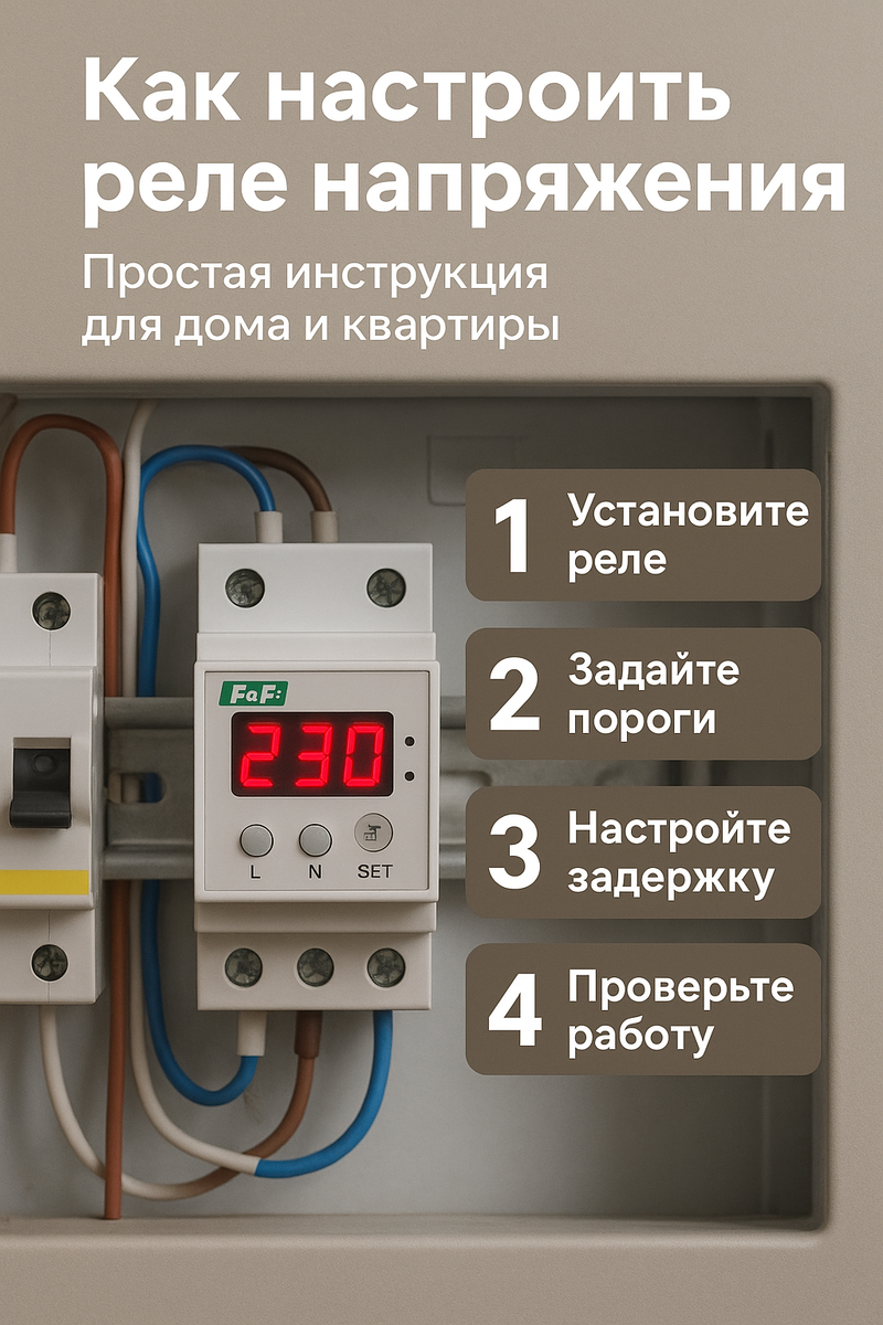 Как настроить реле напряжения. Электрик в Орске. ТехСовет56