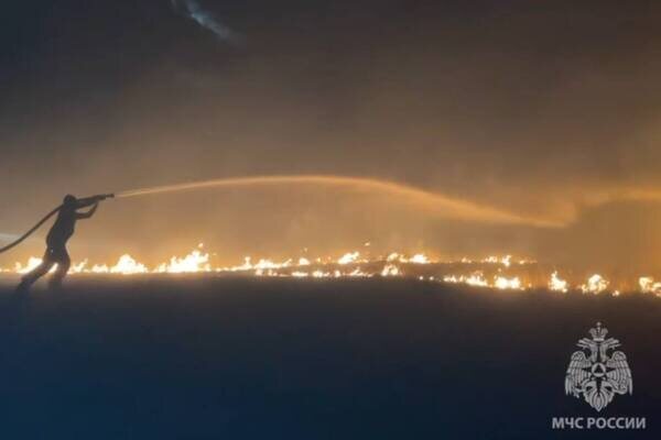    Крупный пожар на востоке Оренбургской области локализован. За ночь его площадь выросла на 2 000 га