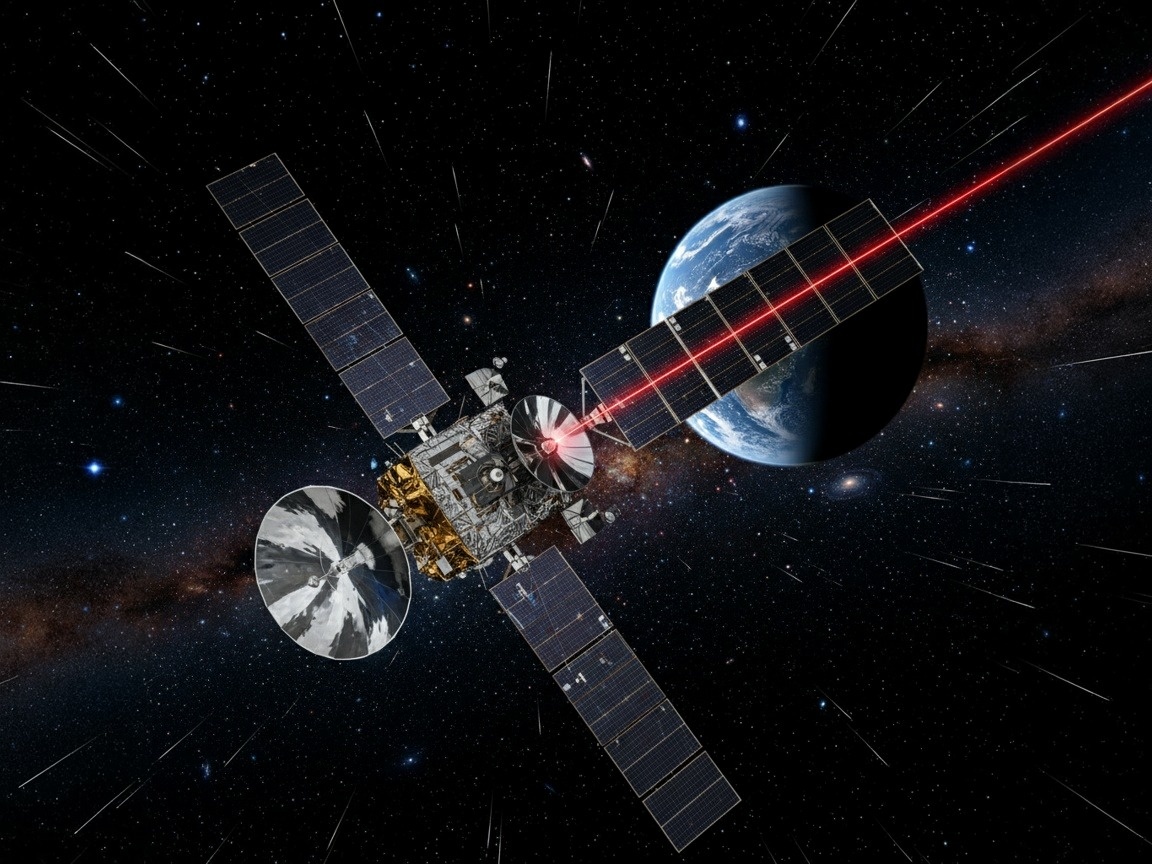 Как выглядит лазерная линия связи Земля–космос