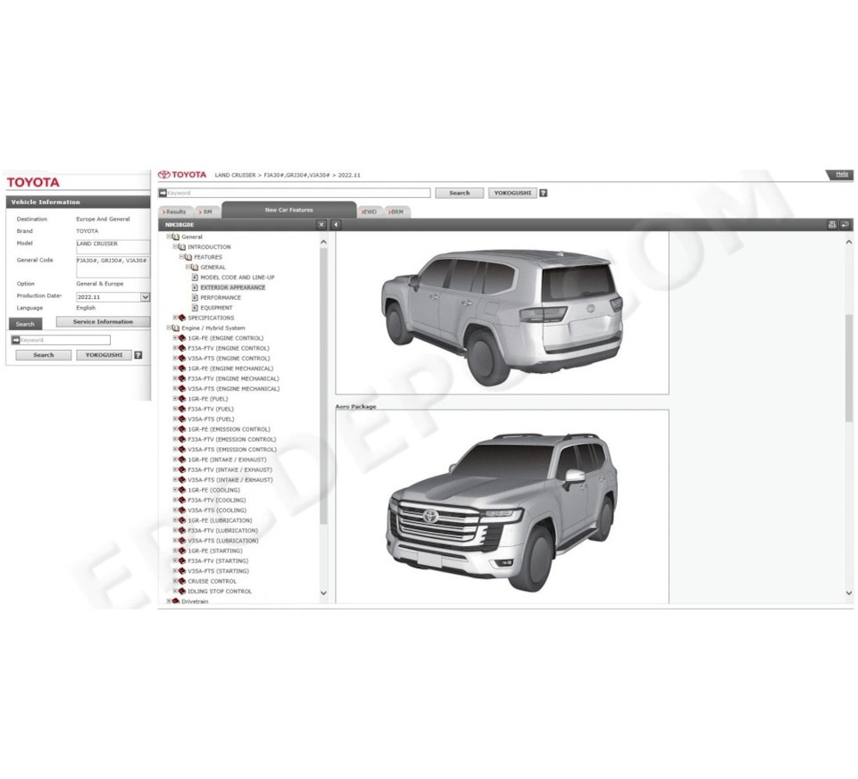 Руководство по ремонту Toyota Land Cruiser 300 Lexus LX500d