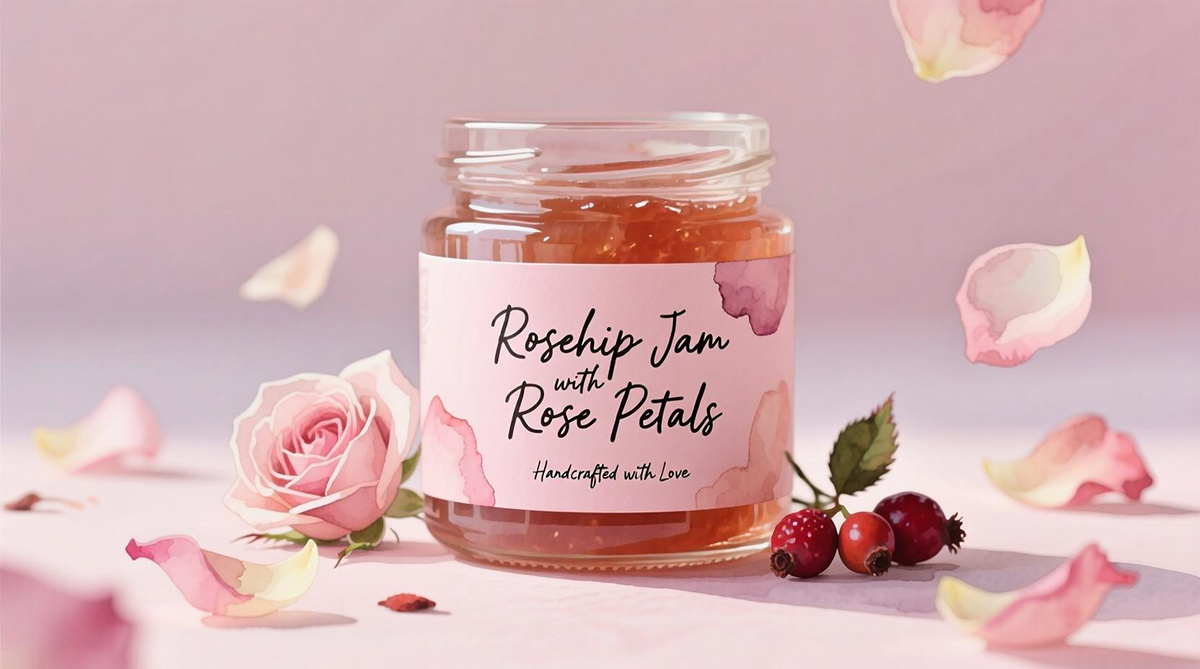 Шиповниковый джем с лепестками роз