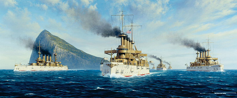 "Большой белый флот" в море