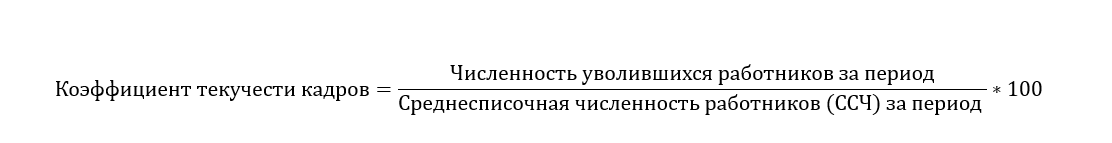 Формула для рассчета коэффициента текучести кадров