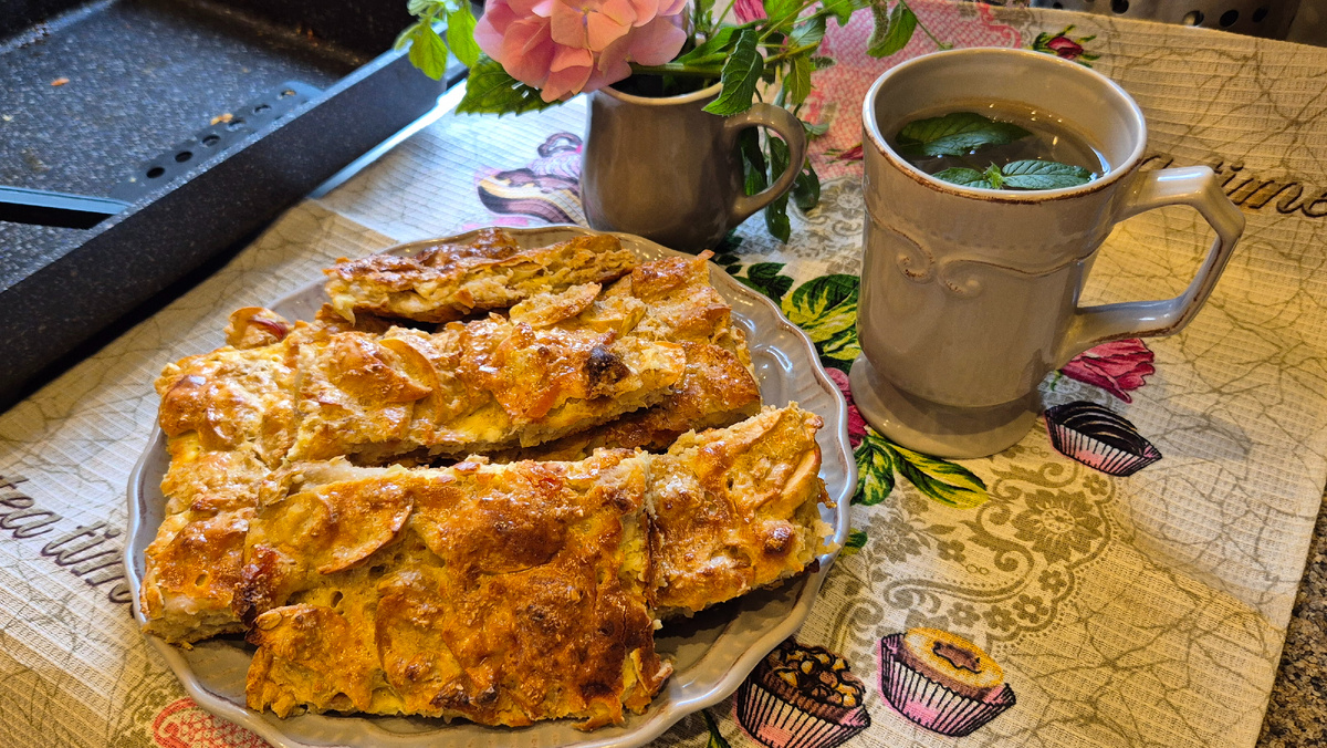 Яблочный пирог без муки 