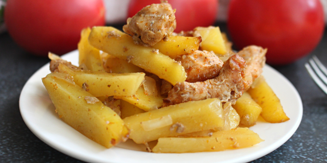 Картошка с курицей в духовке