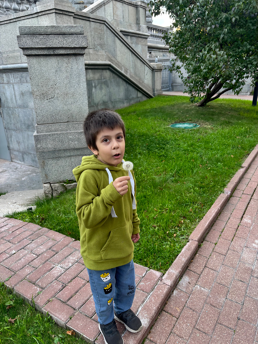 Сын нашел последний одуванчик. Все фото авторские 