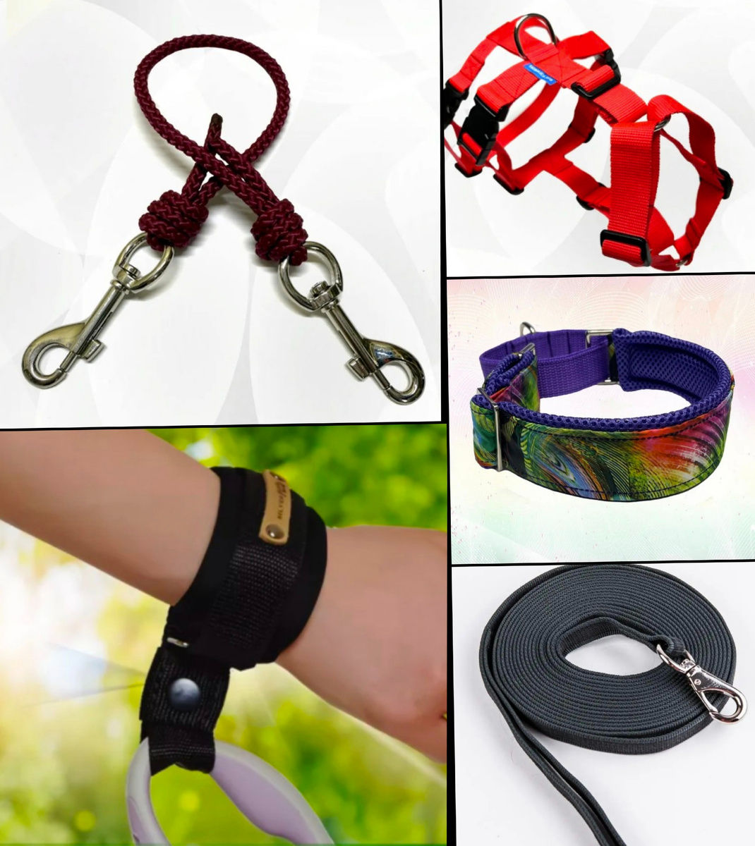 Амуниция для пугливых, активных и склонных к побегам собак. Коллаж автора 