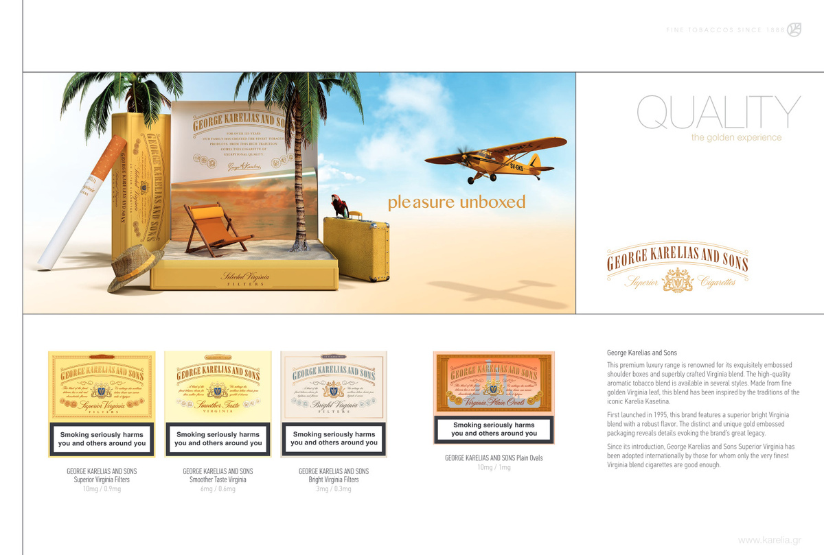 Страница из каталога Karelia Tobacco World за 2025 год