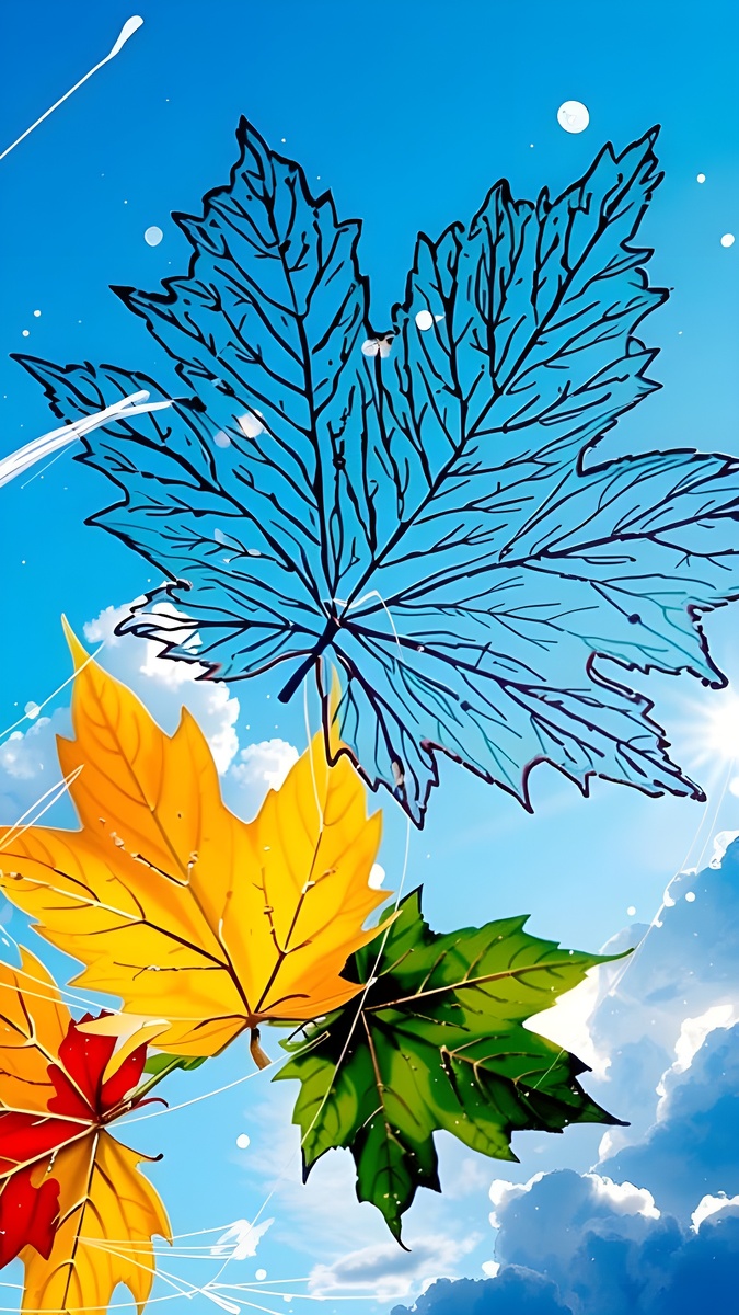 Листья. Иллюстрация создана с помощью нейросетей DreamAl и Flux Schnell и программы Photoshop.