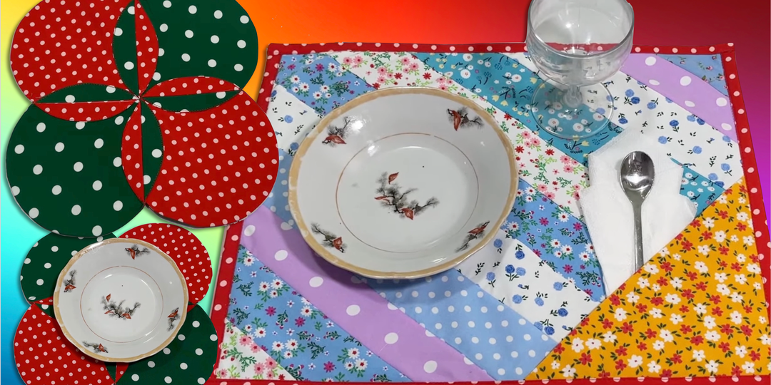 💜✅🌺ЛОСКУТНЫЕ САЛФЕТКИ И ЛАНЧМАТ С КАРМАШКОМ💟