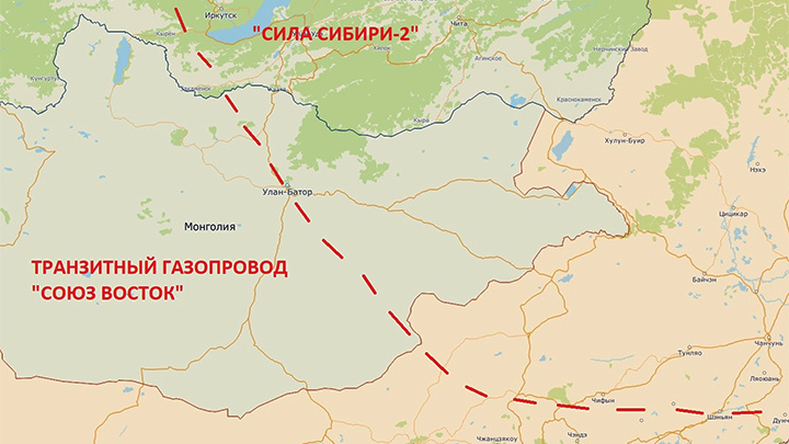    Схема газопровода "Сила Сибири - 2". Инфографика Царьграда