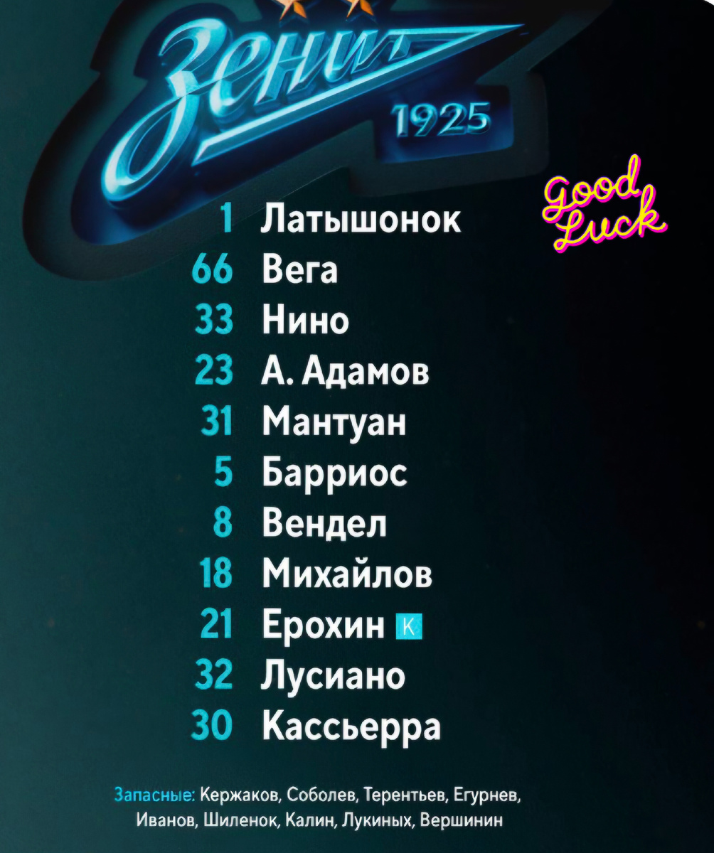 Стартовый состав "Зенита"