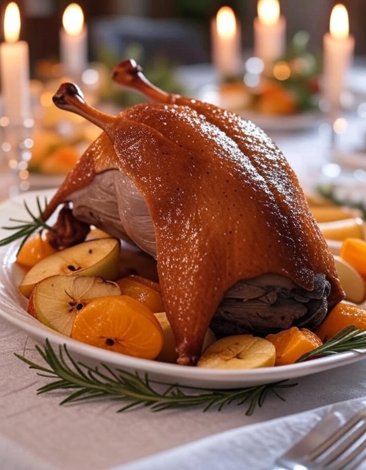 Утка с яблоками 