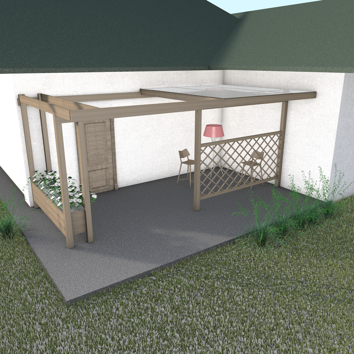 ОРИГИНАЛЬНАЯ КОНСТРУКЦИЯ ПЕРГОЛЫ