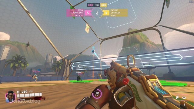    Геймплей Батиста в режиме «Пляжный волейбол Уинстона»