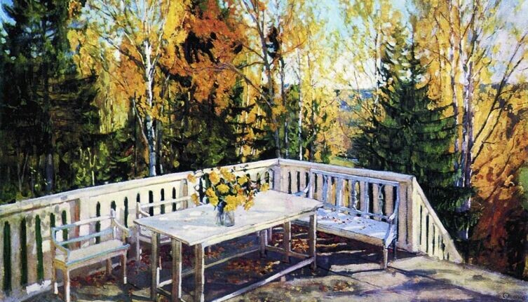     Станислав Жуковский, «Осень. Веранда», 1911 г., общественное достояние