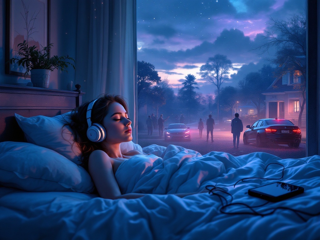    К чему такое снится: На картине я бы изобразил момент, когда подростки в окружении героини и её друзей держат их в заложниках у стены возле дома, показывая требование слушать музыку в на