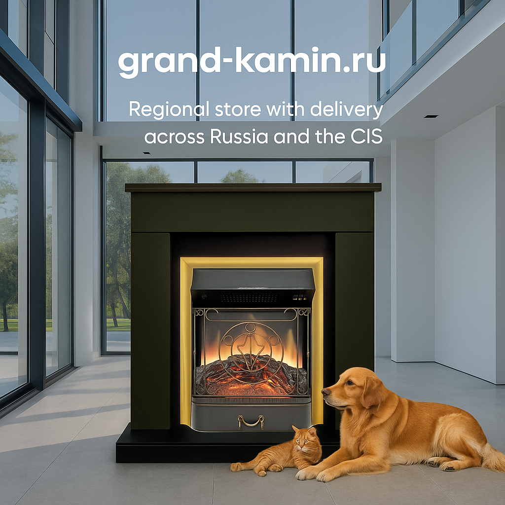    Камин Bergen DTS SFT: создайте уют с электрическим очагом Majestic FX Brass и удивите гостей стилем и теплом Kamin