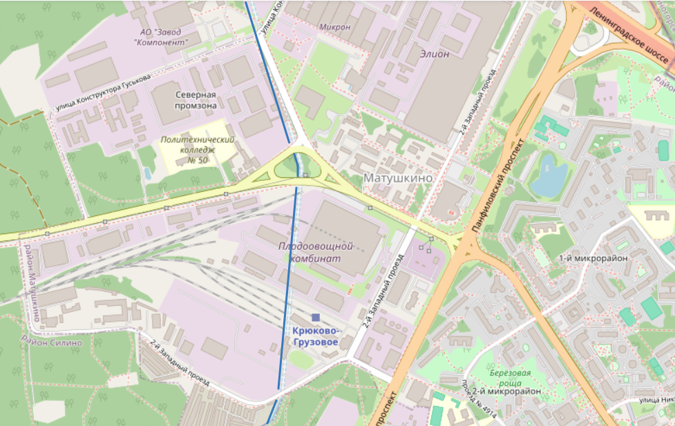 Подземное русло Болдова ручья наиболее полно размечено на openstreetmap.ru