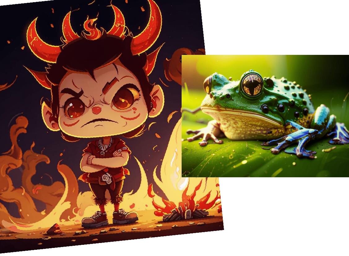 картинки для коллажа созданы нейросетью 