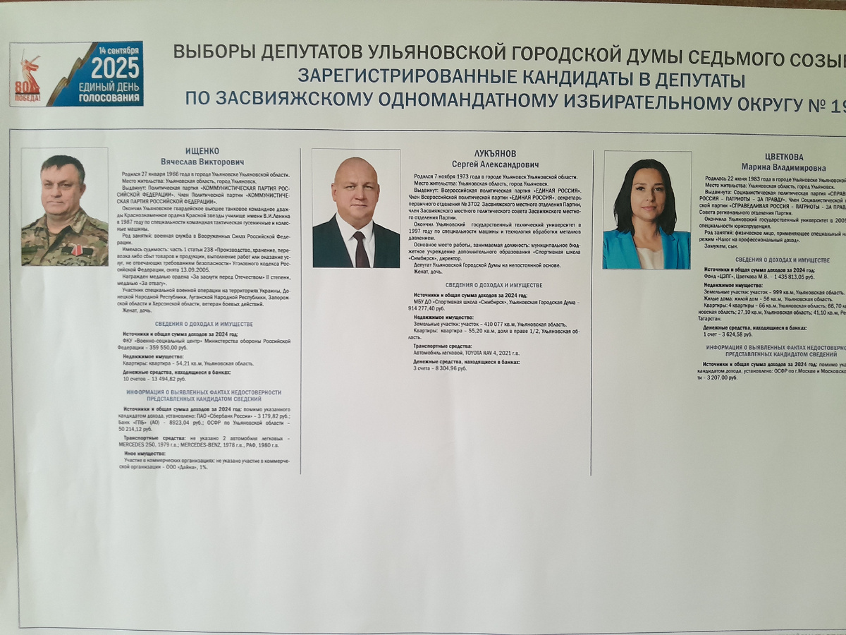 Наши кандидаты - от КПРФ, ЕдРа и СР (фото автора)