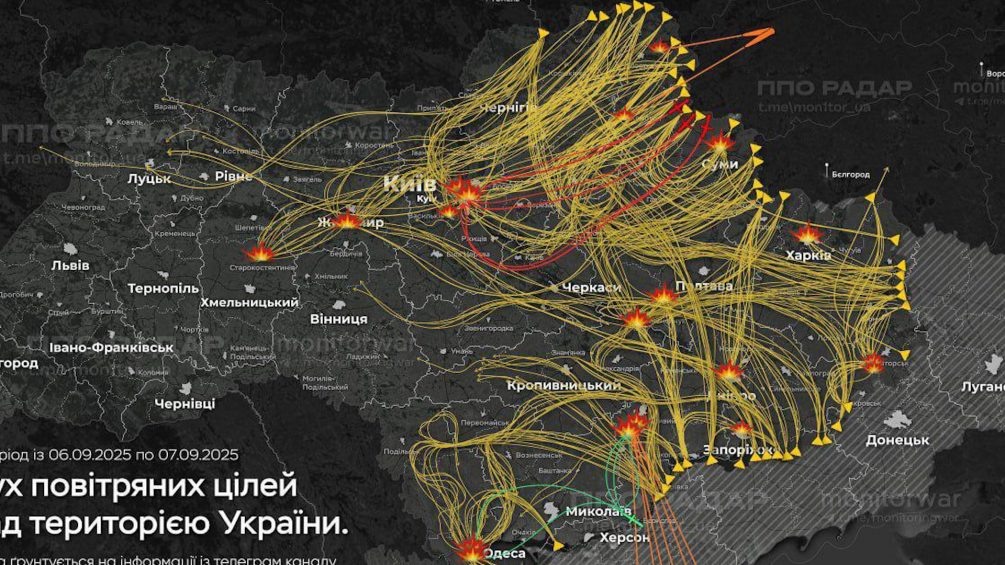    Укро-СМИ представили карту ночного удара ВС РФ по Украине.
