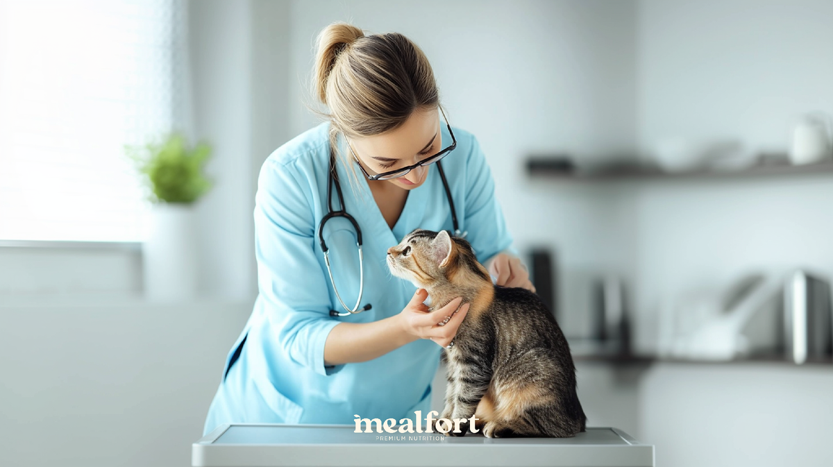 кошка на приёме у ветеринара / фото mealfort