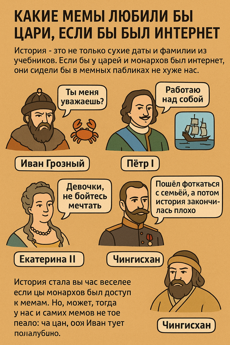 Какие мемы любили бы цари, если бы был интернет  