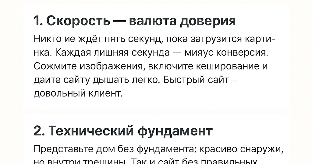 3 шага к идеальному сайту