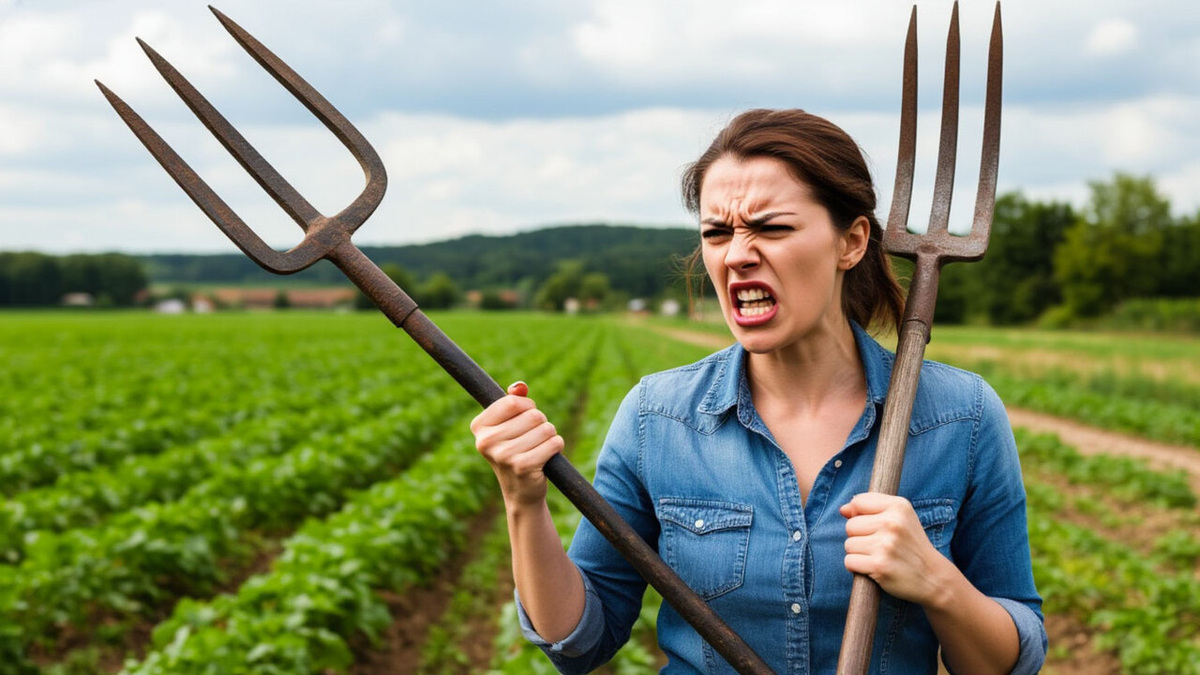    Курянка нанесла удар по голове вилами своей неприятельнице