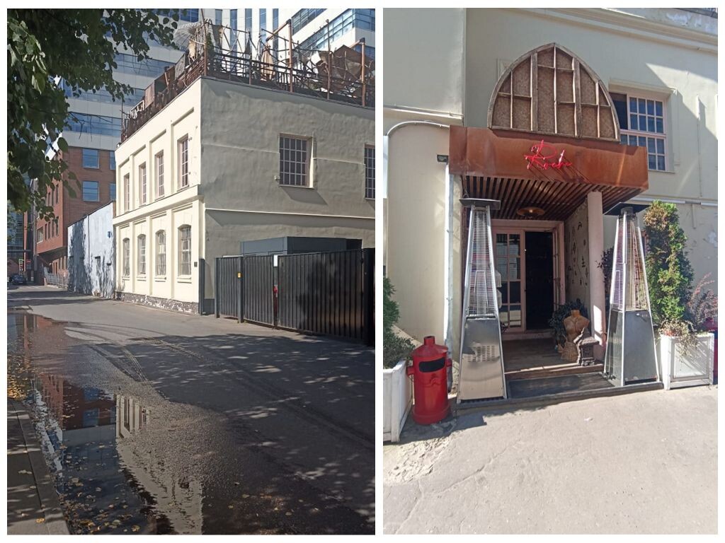 Только летняя веранда на крыше выдает присутствие ресторана в этом старинном, внешне непримечательном особняке. 