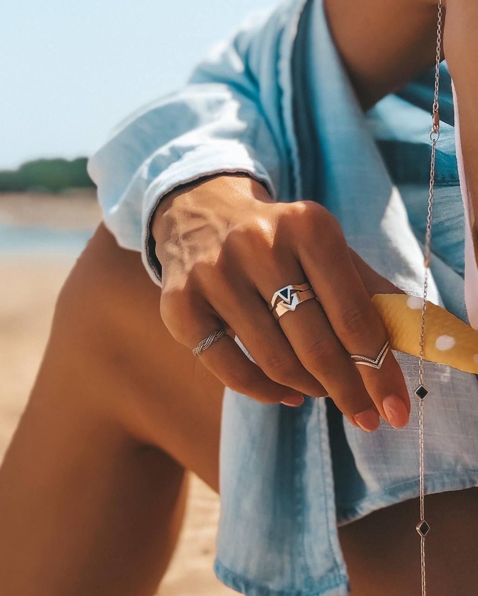 кольцо MATENUI, кольцо ДВОЙНАЯ ГАЛОЧКА на фалангу, кольцо КОСИЧКА на фалангу